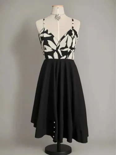 Vestido Vintage Preto e branco