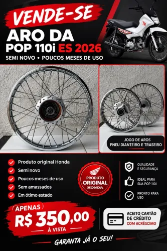 VENDO JOGO DE AROS DA HONDA POP 110i ES 2026