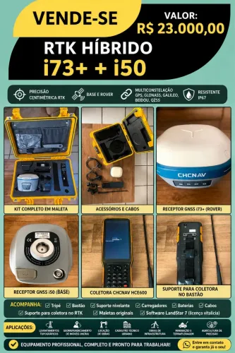 VENDE-SE - KIT GNSS RTK HÍBRIDO CHCNAV i73+ + i50
