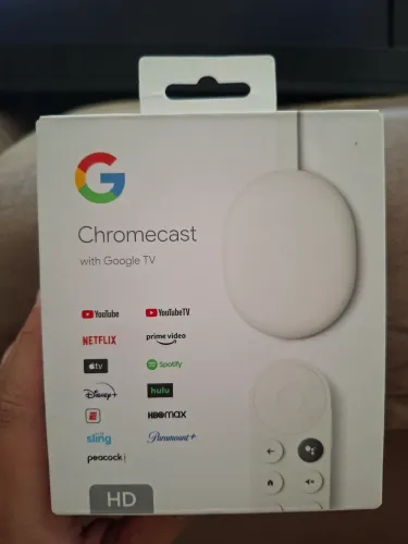 Google Chromecast 4ª geração com controle c/ comando de voz. 