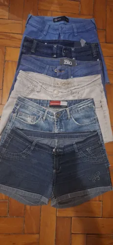 Lote com 6 shorts jeans feminino tam 38/40