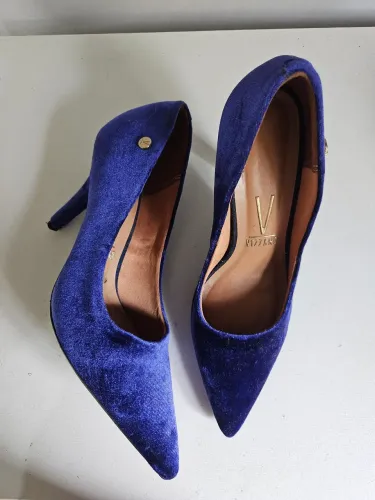 Scarpin Azul Veludo Vizzano