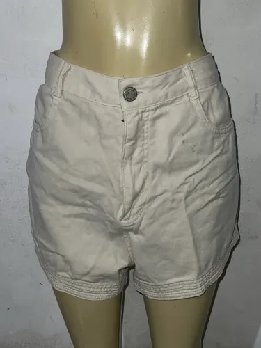 Bazar short jeans bege feminino 44