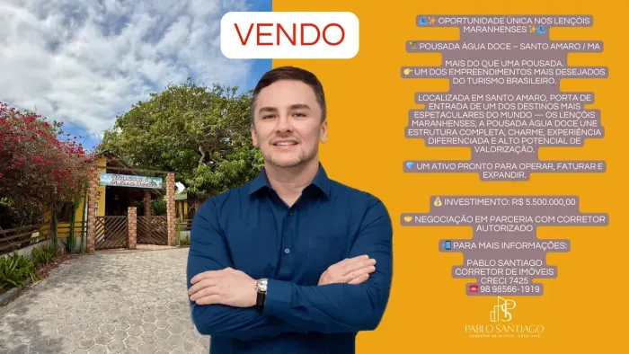 Excelente Pousada para Venda em Santo Amaro