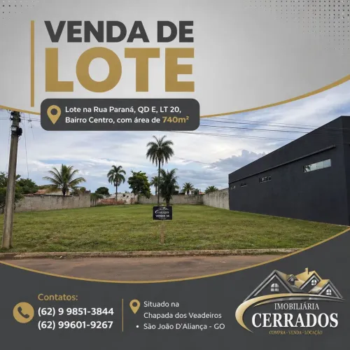 Terreno no centro de São João da Aliança