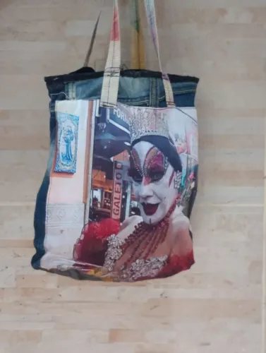 Bolsa Ecobag Jeans Upcycling EcoModa Almir França - Exclusiva