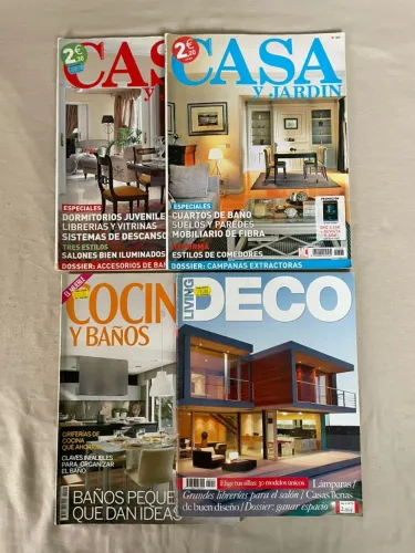 Coleção revistas importadas decoração - Casa e Jardim + Living + Cozinhas e Banhos