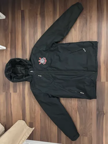Jaqueta Corinthians puffer preta g