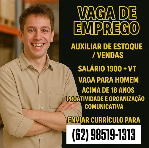 Auxiliar de estoque na região da 44  