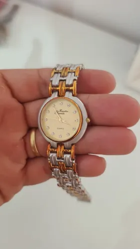 Relógio Feminino Executive Premier Bicolor Elegante com Cristais
