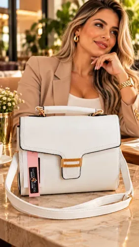 Bolsa Branca Ricaria Feminina Nova