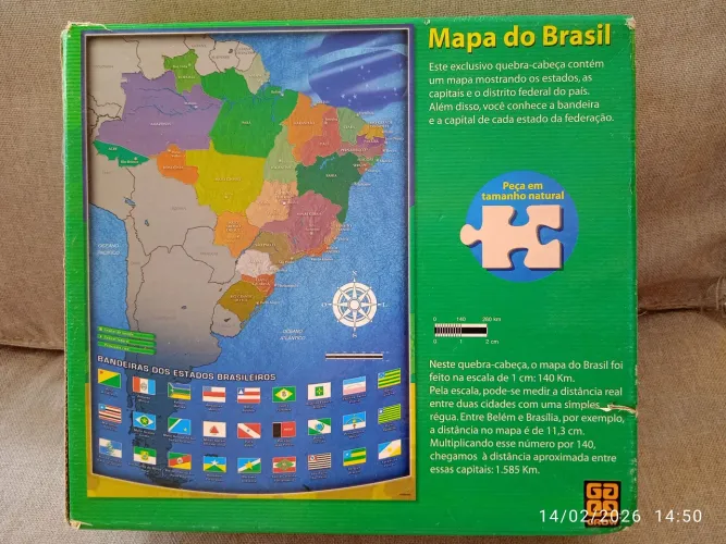 Puzzle 250 pecas Mapa do Brasil