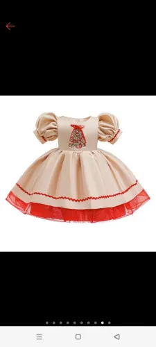 Vestido bebê luxo Natal 9-12 meses papai Noel menina