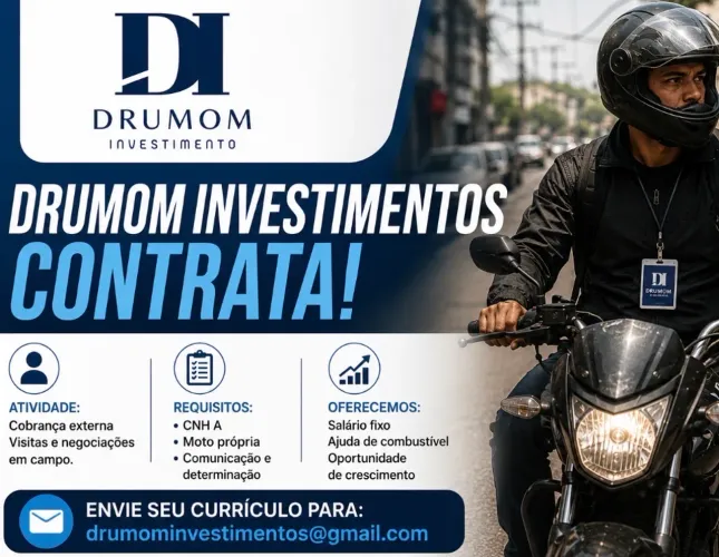 Contratamos motoqueiro! Ótimo rendimento