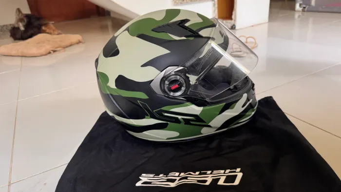 Capacete LS2 Camuflado + viseira fumê