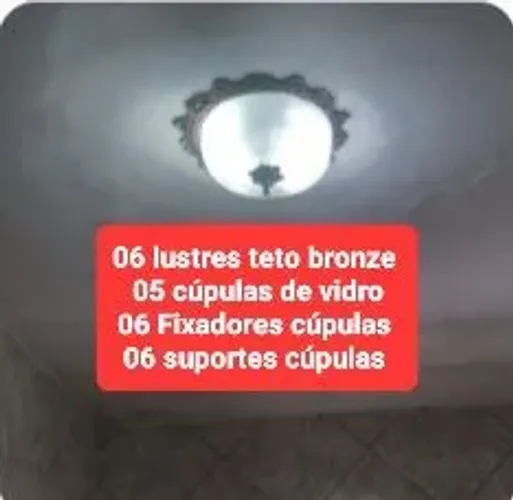 Lustre teto fixo bronze antigo 