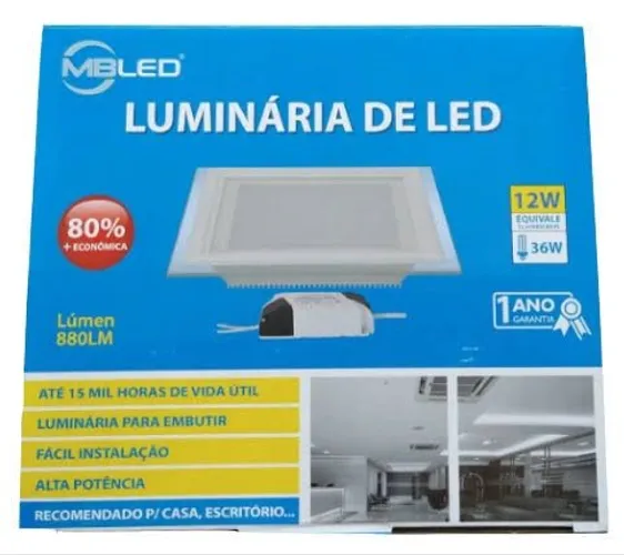 Plafon vidro LED 12w 3000k
