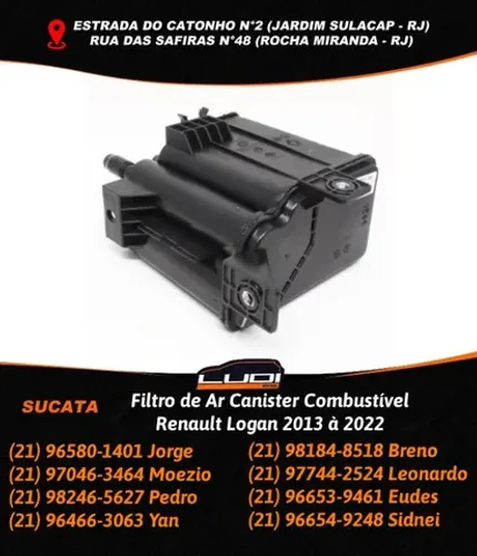 Filtro de Ar Canister Combustível Renault Logan 2013 à 2022