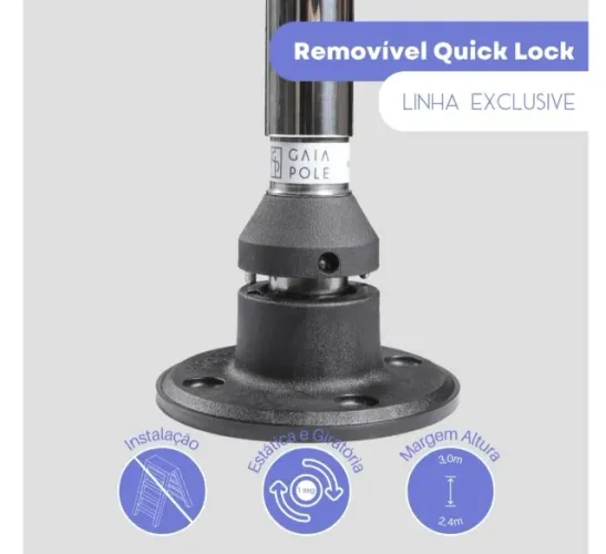 Barra de Pole Quick Lock da Gaia Pole