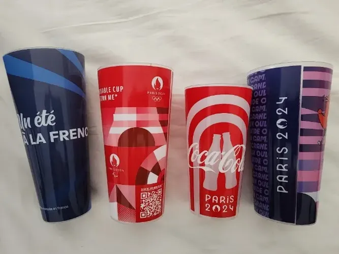 Coleção de copos oficiais das olimpíadas de Paris 2024