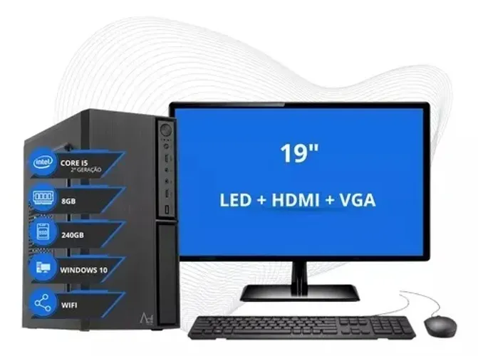 Computador Completo i5 8 Gbs c/SSD + Monitor (Loja Gorilla Tech) Novo c/Garantia