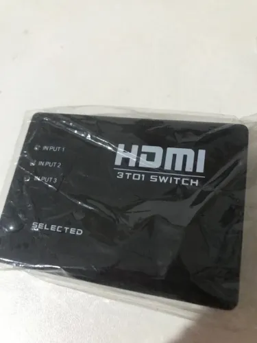 Switch HDMI 3 em 1 com controle remoto