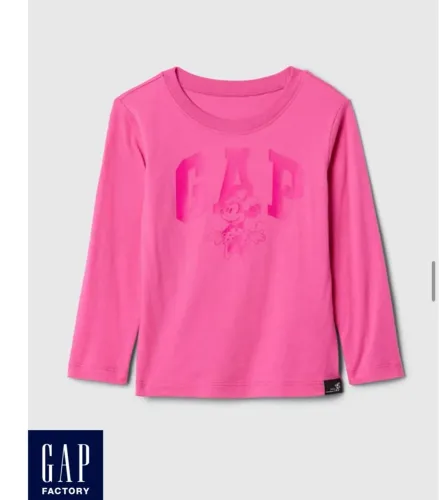Camiseta Gap Minnie Mouse Rosa Bebê -