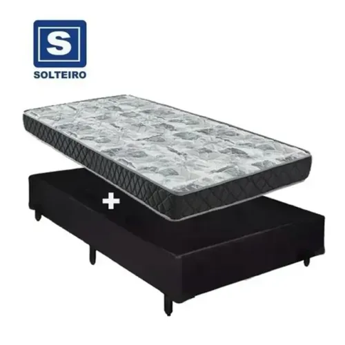 Base Box Solteiro 088x138 Colchão D33 - . Produto Novo Direto da Fábrica