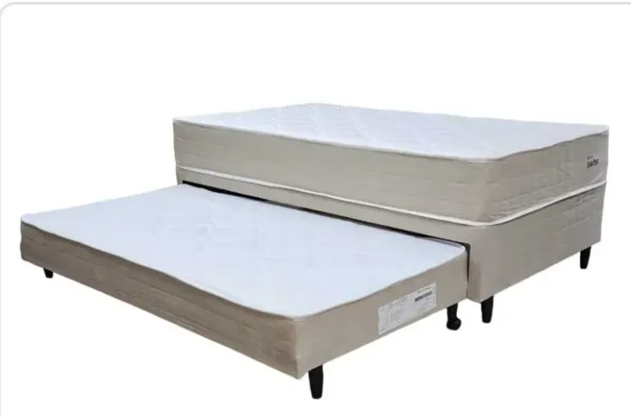 Cama Box Solteiro com Auxiliar Molas Ensacadas 0,88X1,88X,025 DIVIDIMOS EM ATE 10 X S/JURO