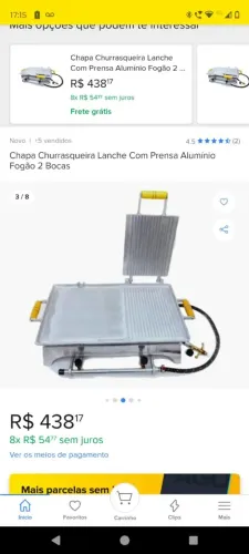 Chapa Churrasqueira Lanche com Prensa Alumínio