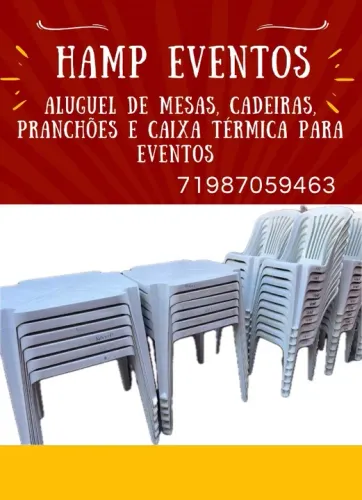 Aluguel de mesas e cadeiras  em toda Salvador