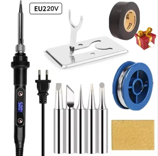 Kit Ferro de Solda Elétrico 60W ? precisão e praticidade para seus projetos!
