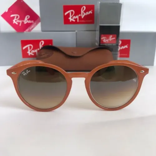 Óculos de sol ray-ban round style caramelo lentes de cristal