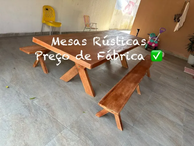 Mesa rústica MACIÇA BARATA 
