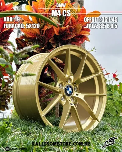 Jogo de Roda Bmw M4 Cs Dourada 5x120 - 19x8,5 e 19,95 Offset 35 e 45