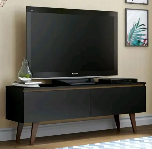 Rack para TV Preto com Design Moderno