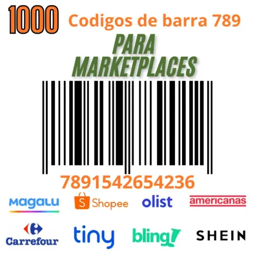 1000 Códigos De Barras Universal De Produtos P/ Marketplace