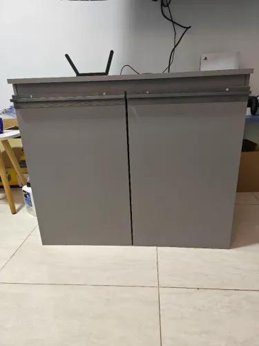 Balcão Armário de Cozinha 80 cm 2 Portas Suspenso Cinza Nice Madesa