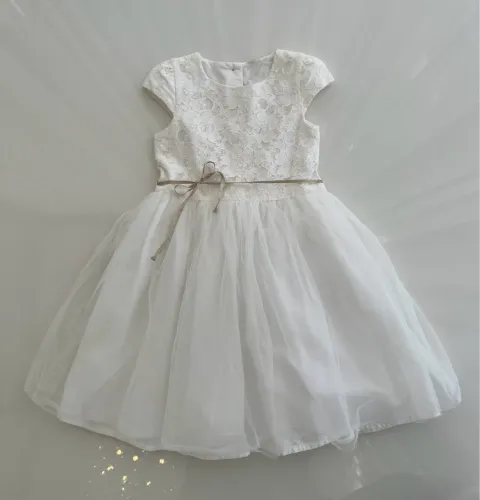 Vestido Infantil Branco Renda e tule OSHKOSH