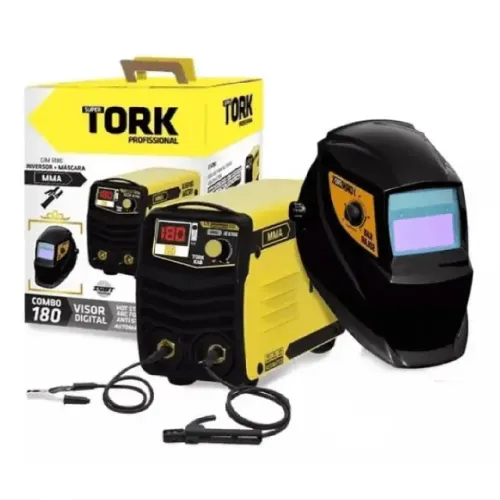 Combo Máquina De Solda Inversor 180A Kab 180a + Máscara Automática CIM-6180 220V TORK