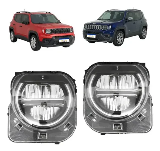 Farol Full Led Com Reator Renegade 2022 2023 A 2026 Par Jeep Ambos Lados