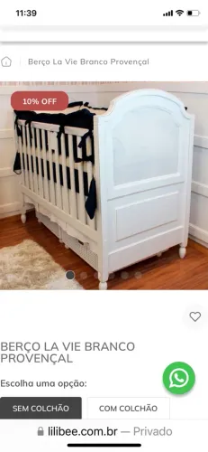 Berço provençal q vira mini cama branco 