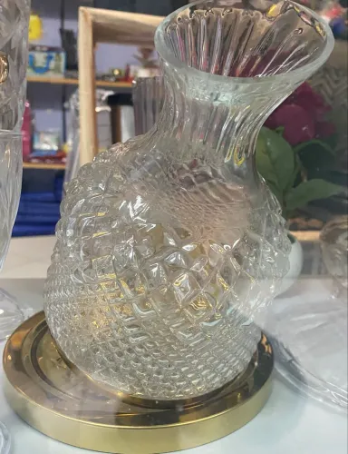 ENFEITE DE CENTRO DE MESA DE VIDRO DE LUXO