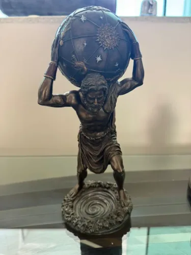 Escultura Titã Atlas em Bronze