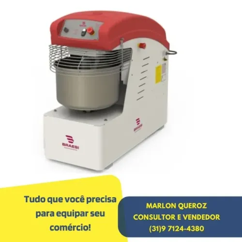 Amassadeira Espiral 25KG Braesi Nova 220v Monofásico