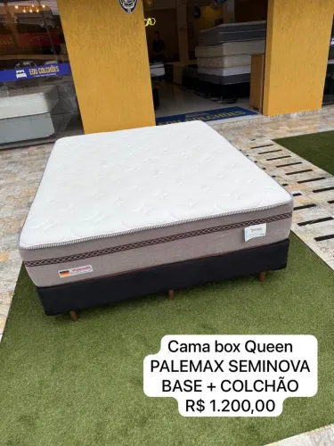 Colchão box Queen Size PALERMAX SEMINOVA TOP - ENTREGAMOS