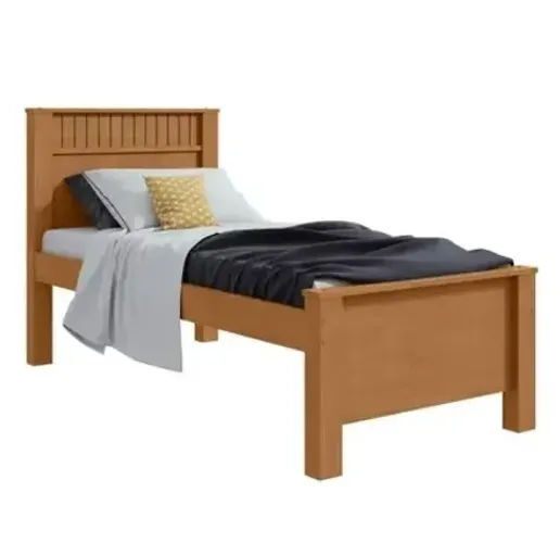 Cama Solteiro Athenas Plus S/ Auxiliar Amendoa/Off White Lopas
