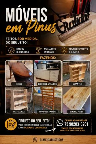 ? Móveis em Pinus Sob Medida | Você Manda o Modelo e Nós Fazemos