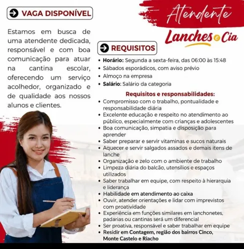 Atendente de Lanchonete 