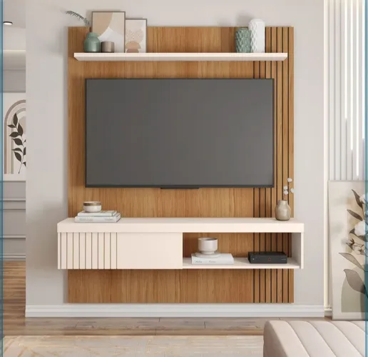 Painel para Tv 55 Polegadas Jade 1.5 Caemmun Freijó/Off White